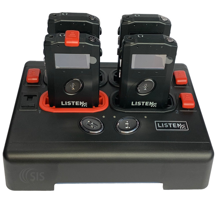年間定番 LA-482 充電器ステーション 4個用 トレイ型 LISTEN TECHNOLOGIES ListenTALK 