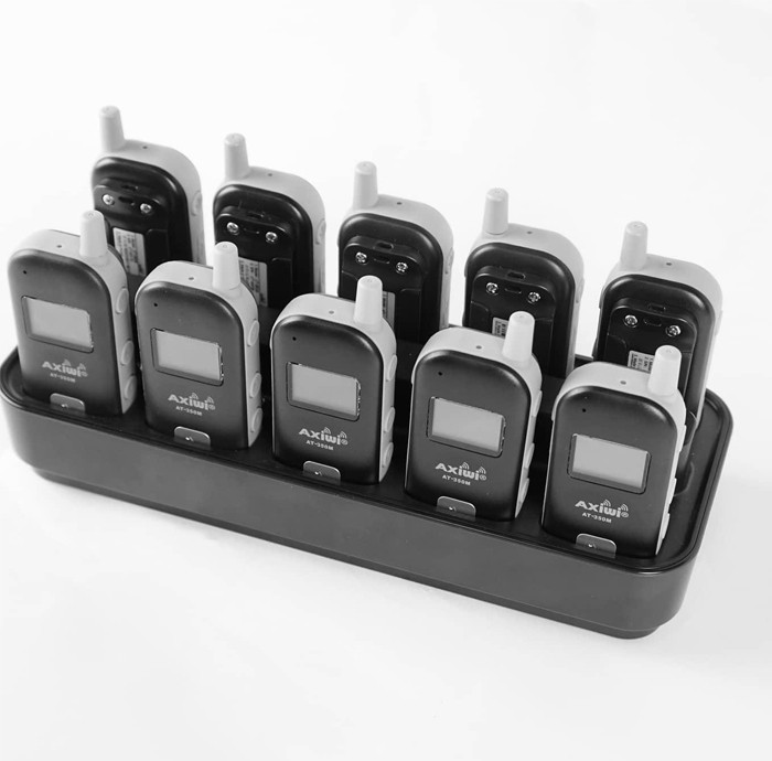 AXIWI CR-011 Ten-slot recharging station for AXIWI AT-350 transceivers - units docked
