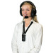 Listen Technologies LA-454 Headset 4 (Over ears dual with boom mic) being used by a tour participant to ask questions