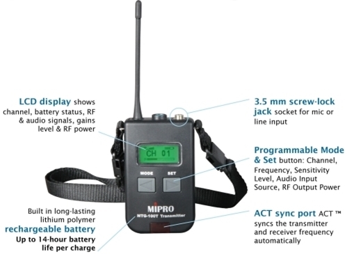 Mipro tour guide system transmitter