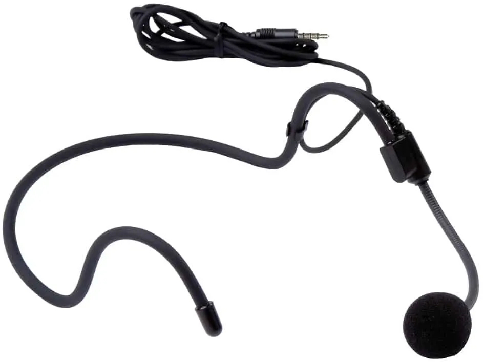 Tour guide system headband microphone
