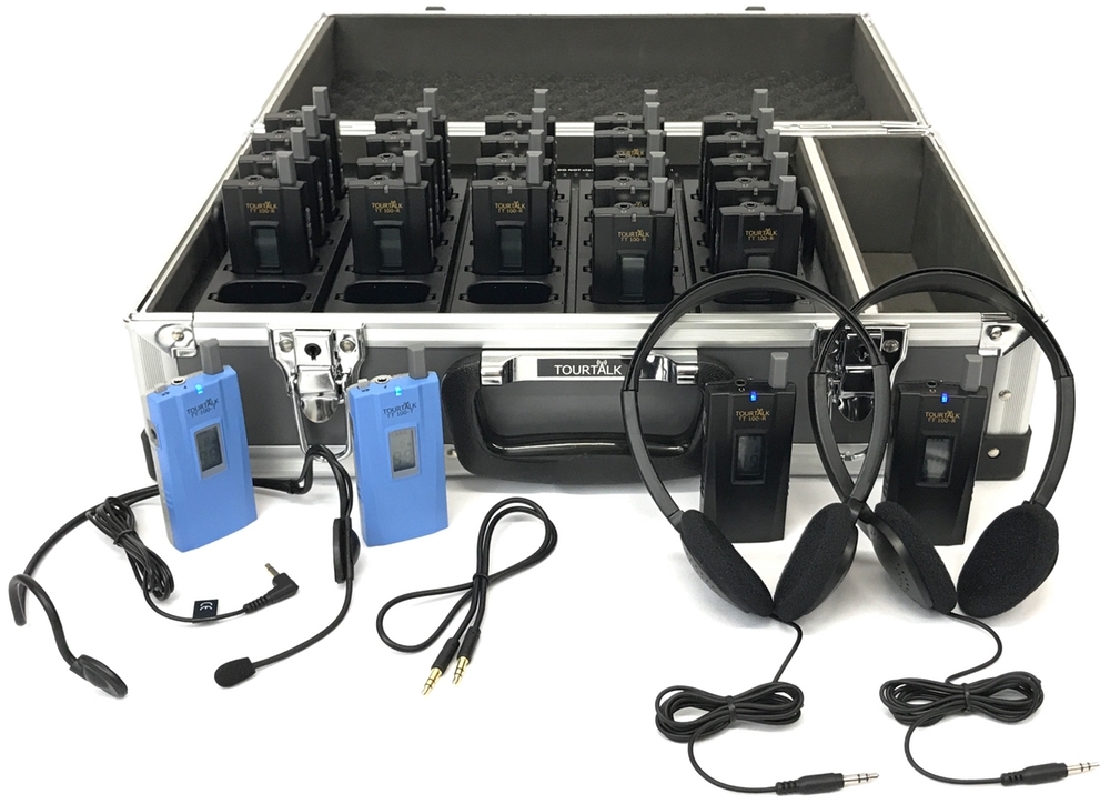 Tourtalk TT 100 tour guide system with headphones for hire