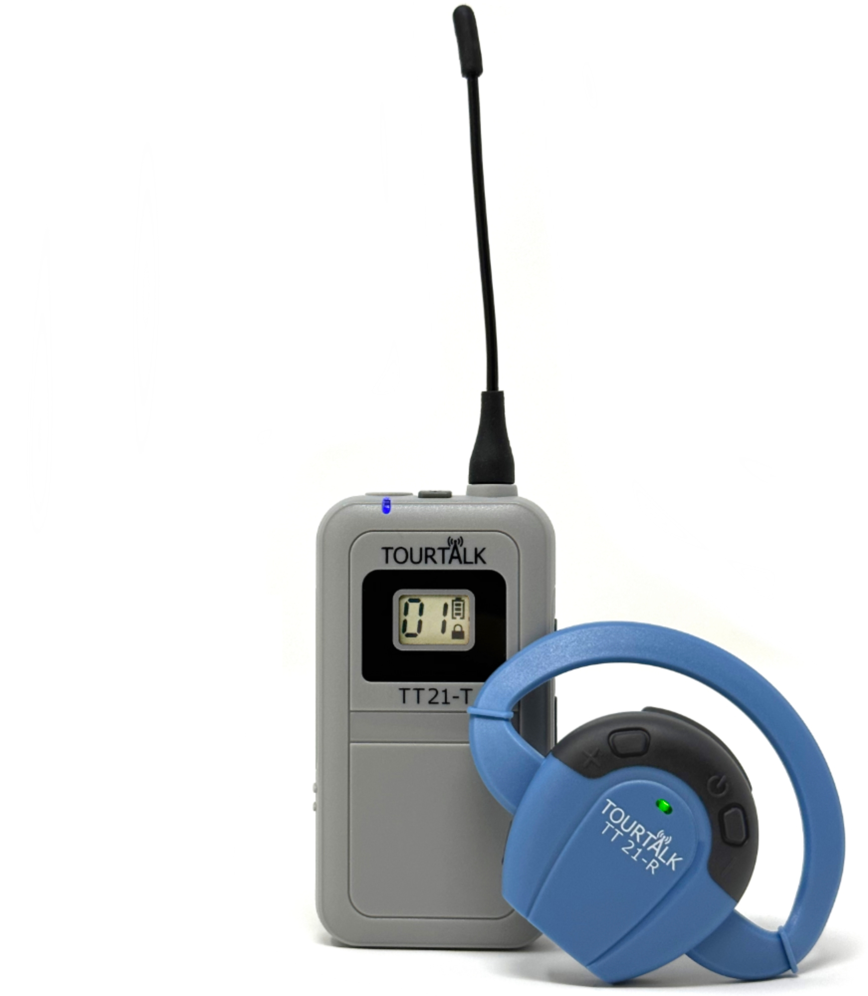Tourtalk TT 21-T bodypack transmitter and TT 21-R earphone receiver